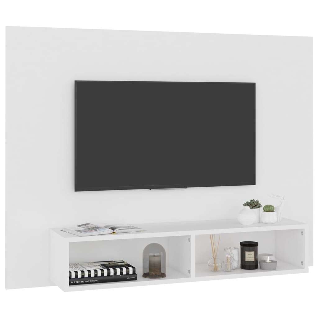 vidaXL Comodă TV de perete, alb, 120x23,5x90 cm, PAL