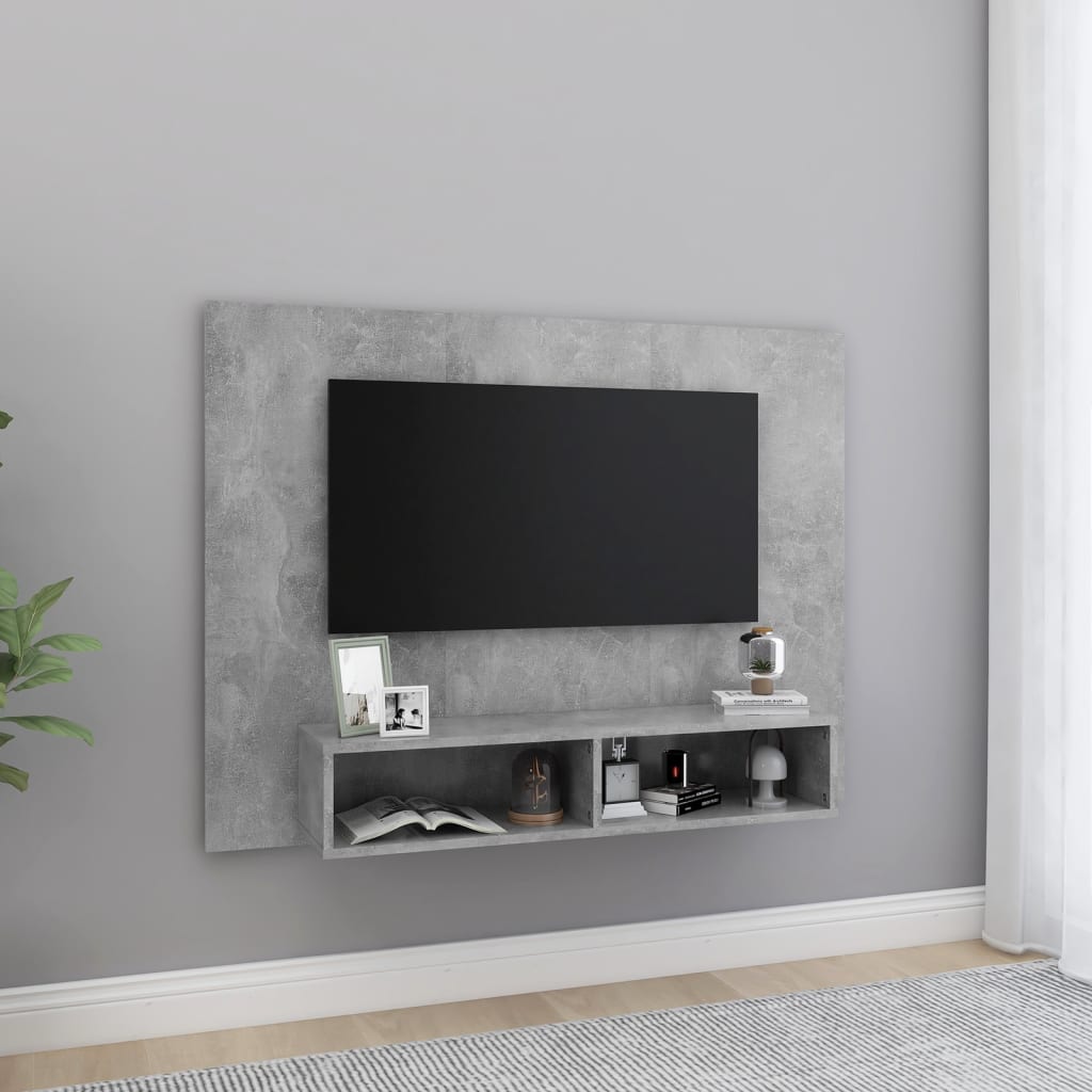 vidaXL Comodă TV de perete, gri beton, 120x23,5x90 cm, PAL vidaXL Comodă TV de perete, gri beton, 120x23,5x90 cm, PAL