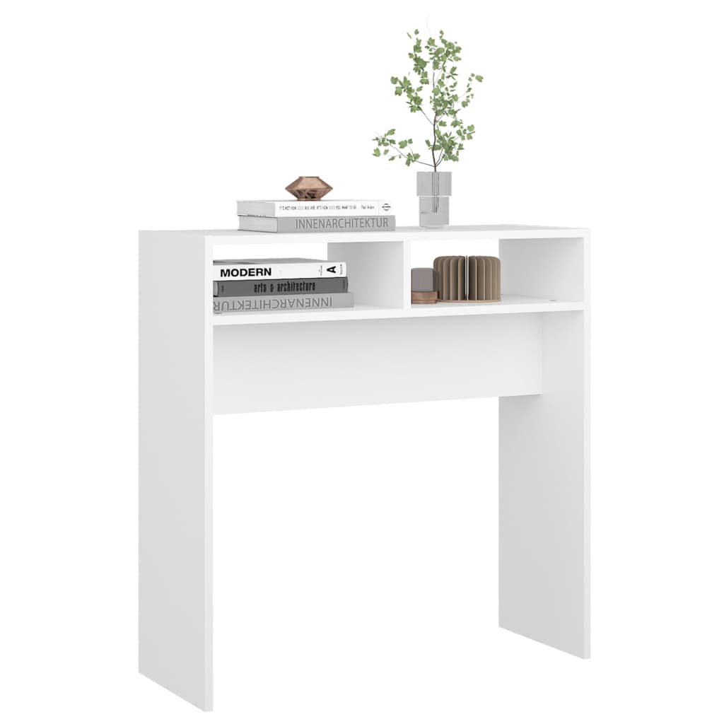 vidaXL Măsuță consolă, alb, 78x30x80 cm, lemn prelucrat vidaXL Măsuță consolă, alb, 78x30x80 cm, lemn prelucrat