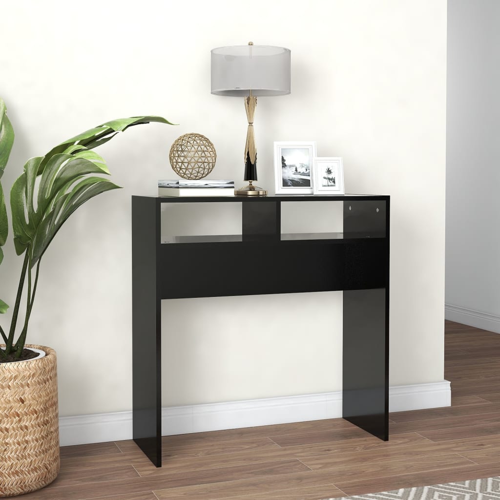 vidaXL Masă consolă, negru, 78x30x80 cm, PAL vidaXL Masă consolă, negru, 78x30x80 cm, PAL