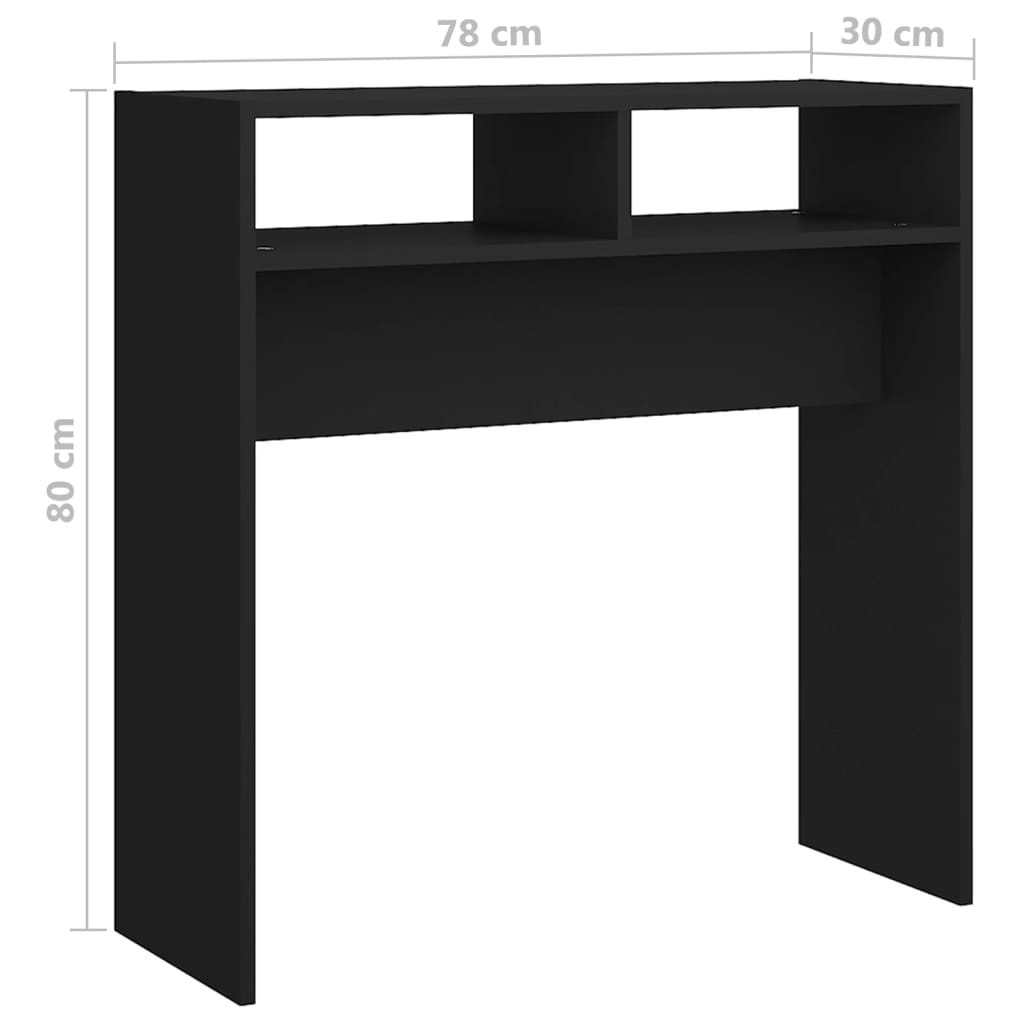 vidaXL Masă consolă, negru, 78x30x80 cm, PAL vidaXL Masă consolă, negru, 78x30x80 cm, PAL
