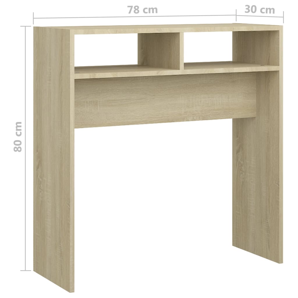 vidaXL Masă consolă, stejar sonoma, 78x30x80 cm, PAL vidaXL Masă consolă, stejar sonoma, 78x30x80 cm, PAL