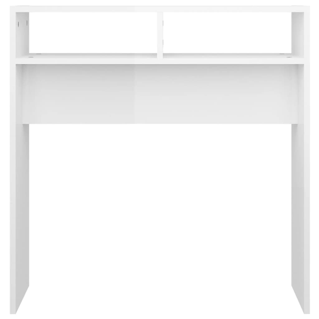 vidaXL Masă consolă, alb extralucios, 78x30x80 cm, lemn prelucrat vidaXL Masă consolă, alb extralucios, 78x30x80 cm, lemn prelucrat
