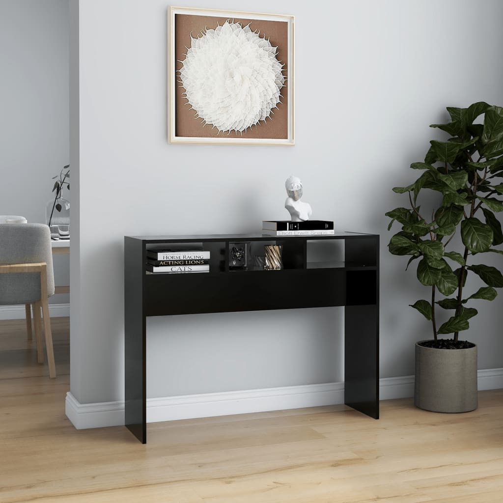 vidaXL Masă consolă, negru, 105x30x80 cm, PAL vidaXL Masă consolă, negru, 105x30x80 cm, PAL