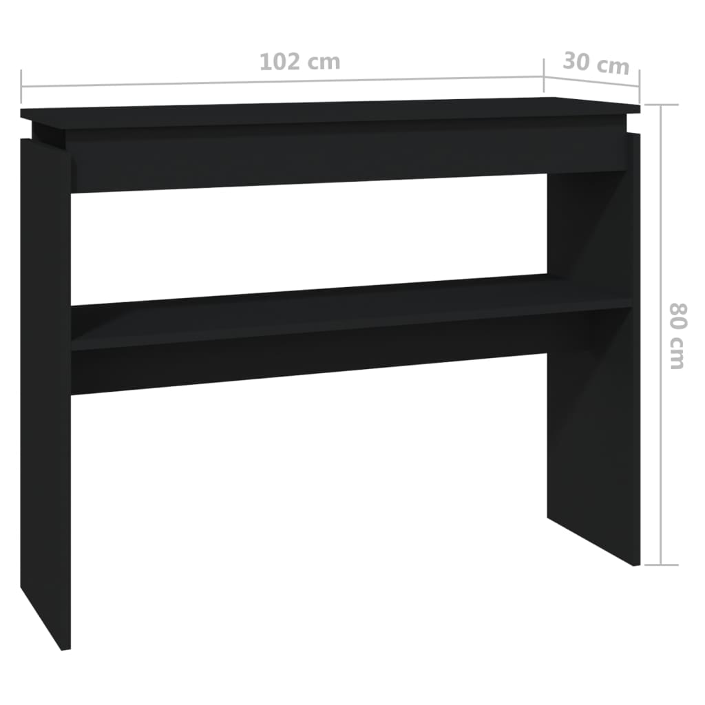 vidaXL Masă consolă, negru, 102x30x80 cm, PAL