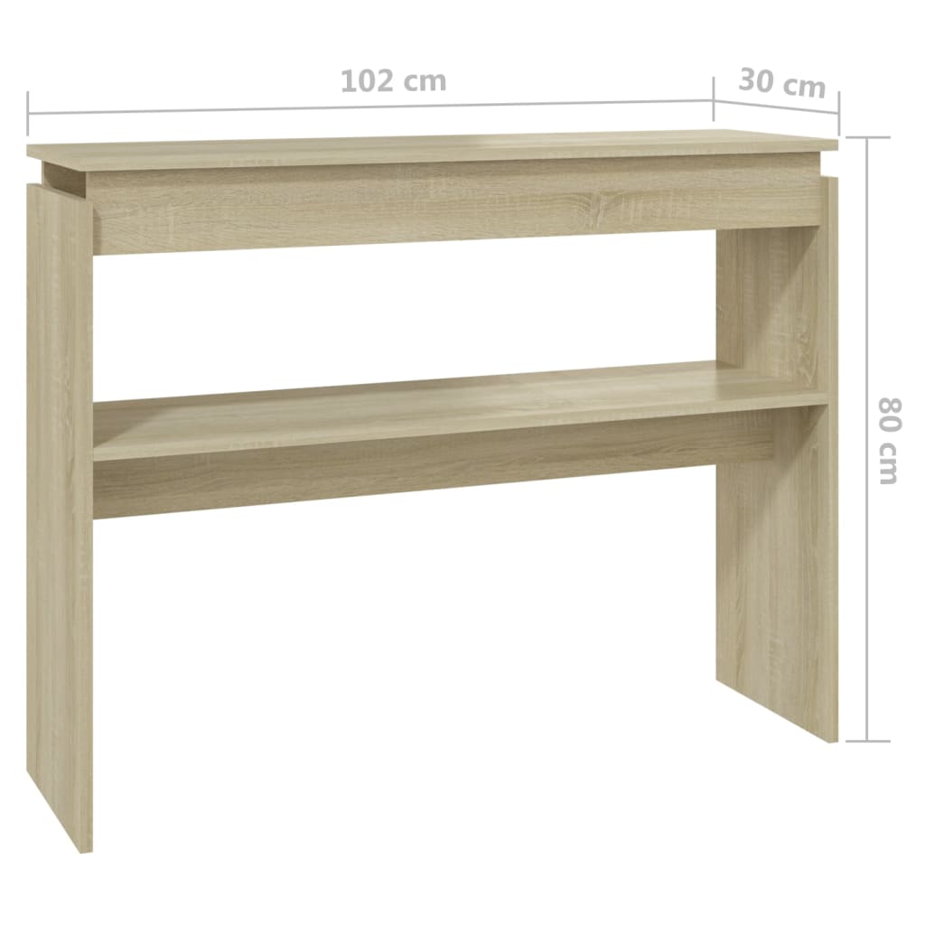 vidaXL Măsuță consolă, stejar sonoma, 102x30x80 cm, lemn prelucrat vidaXL Măsuță consolă, stejar sonoma, 102x30x80 cm, lemn prelucrat