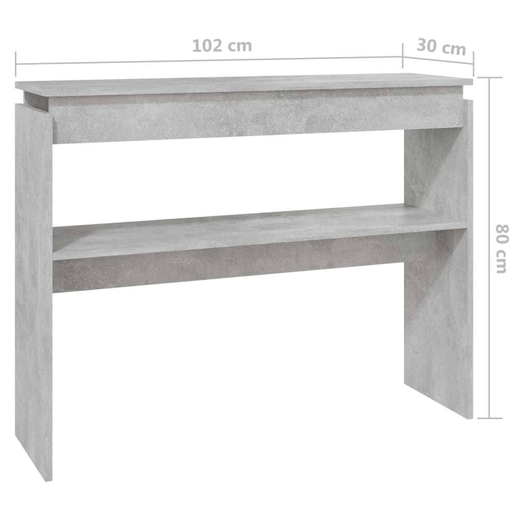 vidaXL Masă consolă, gri beton, 102x30x80 cm, PAL vidaXL Masă consolă, gri beton, 102x30x80 cm, PAL