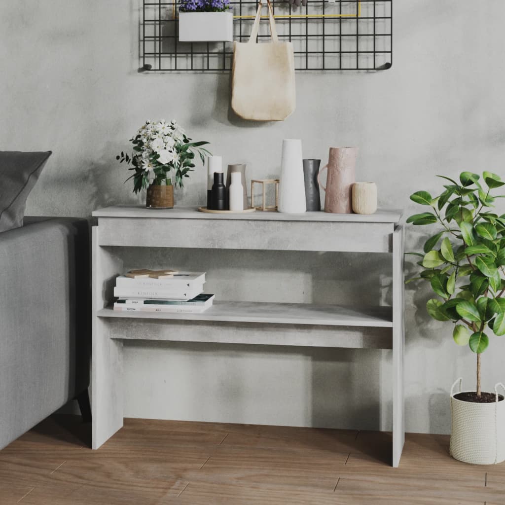 vidaXL Masă consolă, gri beton, 102x30x80 cm, PAL vidaXL Masă consolă, gri beton, 102x30x80 cm, PAL