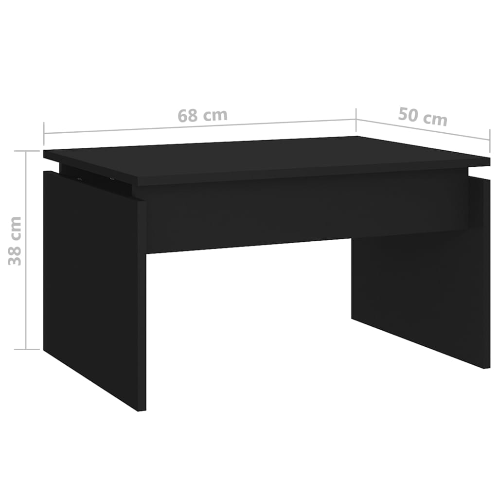 vidaXL Măsuță de cafea, negru, 68x50x38 cm, lemn prelucrat