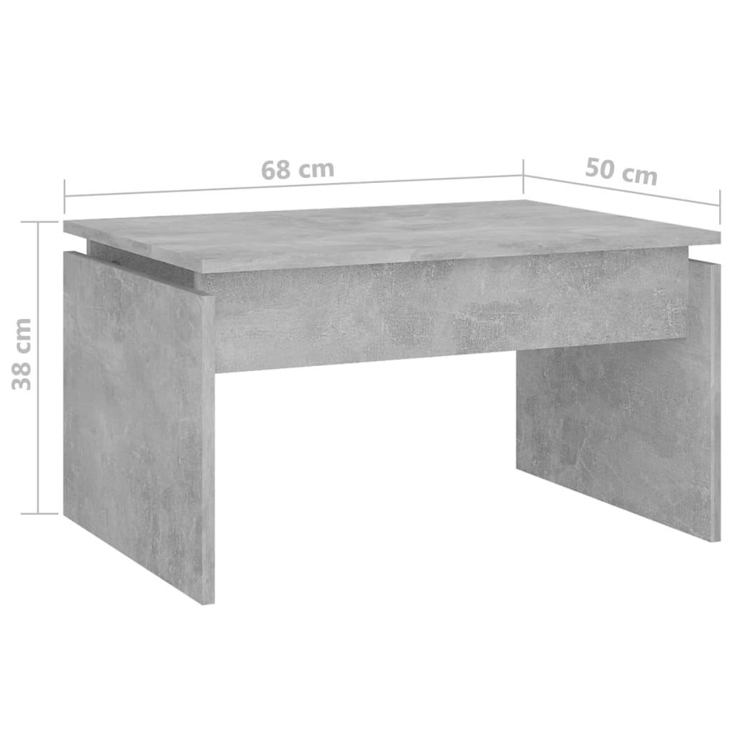 vidaXL Măsuță de cafea, gri beton, 68x50x38 cm, lemn prelucrat vidaXL Măsuță de cafea, gri beton, 68x50x38 cm, lemn prelucrat