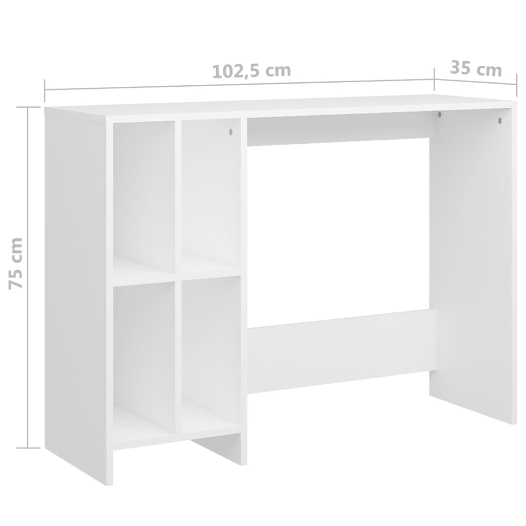 vidaXL Birou Notebook, alb, 102,5x35x75 cm, PAL