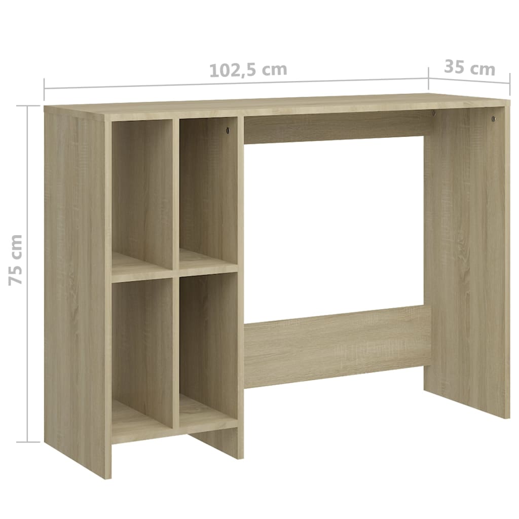 vidaXL Birou Notebook, stejar sonoma, 102,5x35x75 cm, PAL