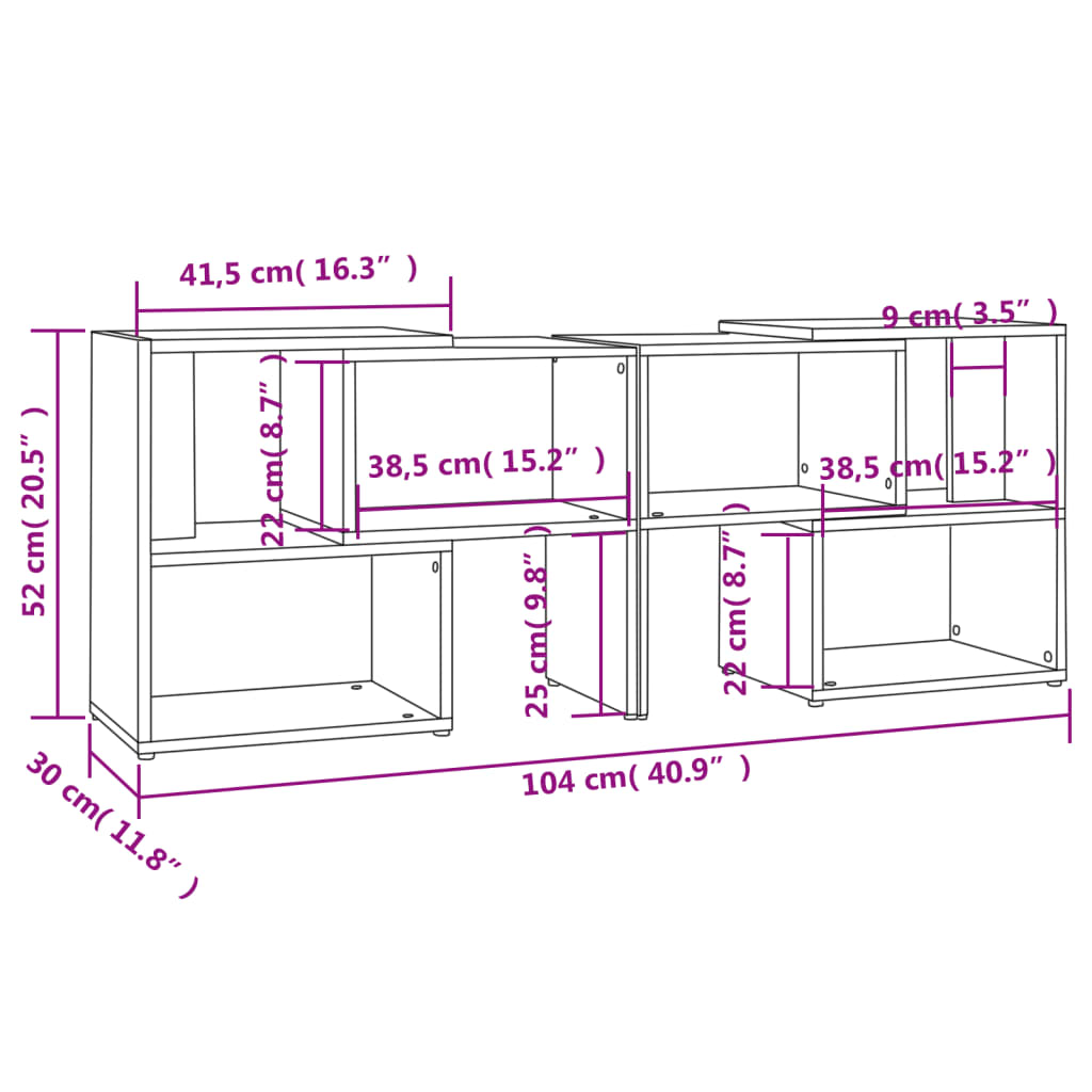 vidaXL Comodă TV, alb, 104x30x52 cm, PAL vidaXL Comodă TV, alb, 104x30x52 cm, PAL