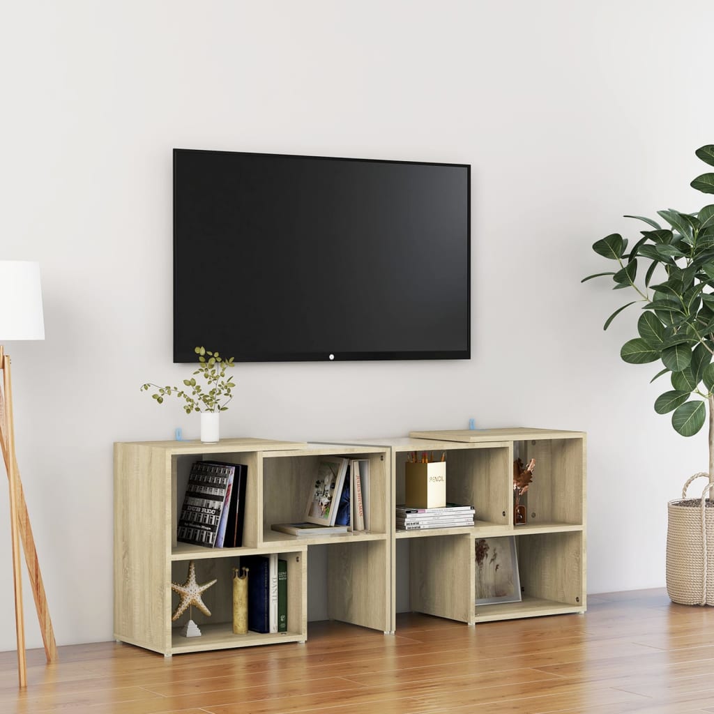 vidaXL Comodă TV, stejar sonoma, 104x30x52 cm, PAL vidaXL Comodă TV, stejar sonoma, 104x30x52 cm, PAL