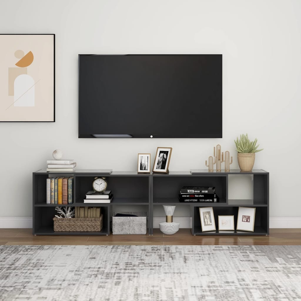vidaXL Comodă TV, gri, 149x30x52 cm, PAL vidaXL Comodă TV, gri, 149x30x52 cm, PAL
