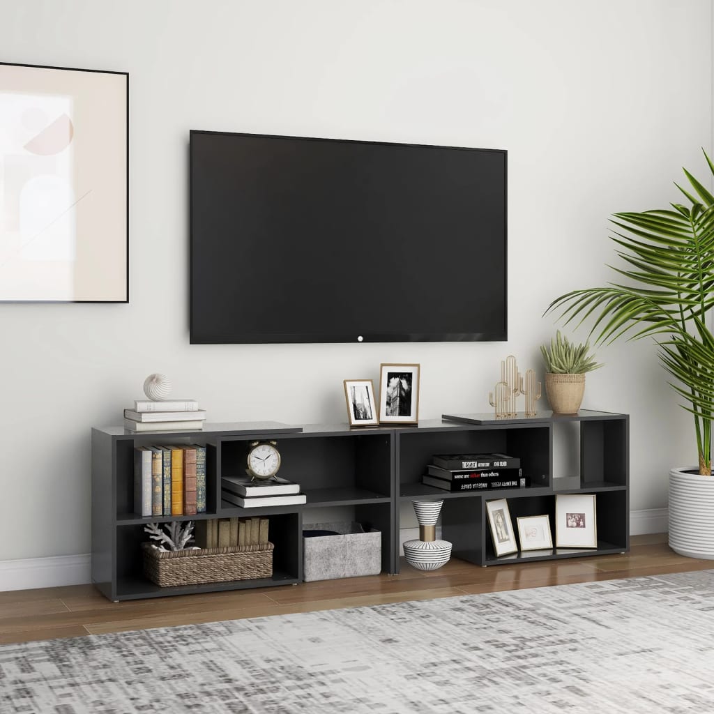 vidaXL Comodă TV, gri, 149x30x52 cm, PAL vidaXL Comodă TV, gri, 149x30x52 cm, PAL