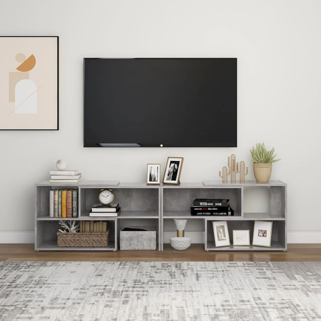 vidaXL Comodă TV, gri beton, 149x30x52 cm, PAL vidaXL Comodă TV, gri beton, 149x30x52 cm, PAL