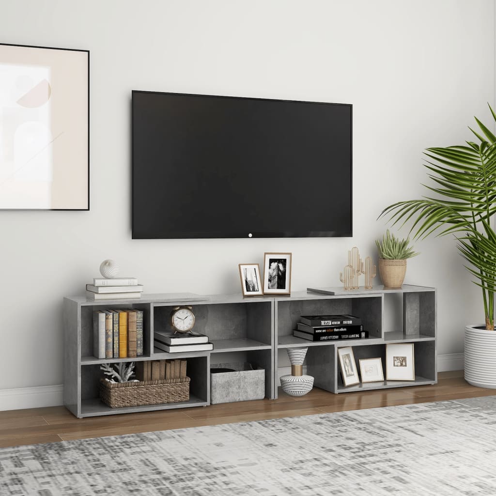 vidaXL Comodă TV, gri beton, 149x30x52 cm, PAL vidaXL Comodă TV, gri beton, 149x30x52 cm, PAL