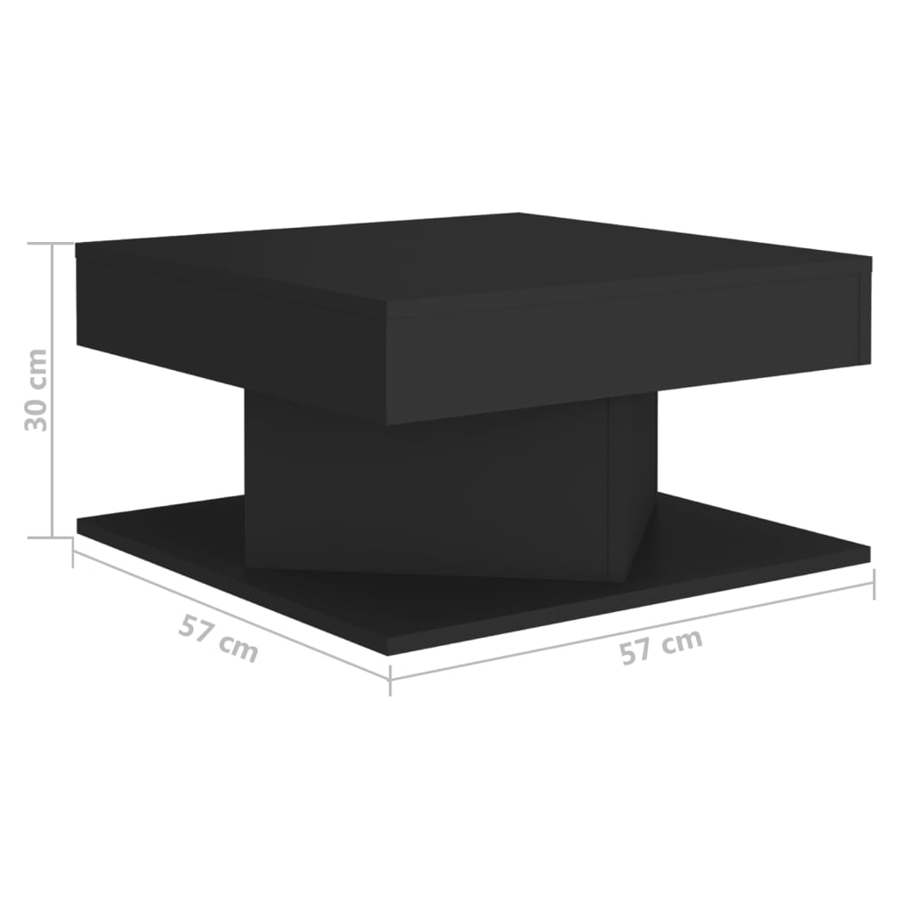 vidaXL Măsuță de cafea, negru, 57x57x30 cm, lemn prelucrat vidaXL Măsuță de cafea, negru, 57x57x30 cm, lemn prelucrat
