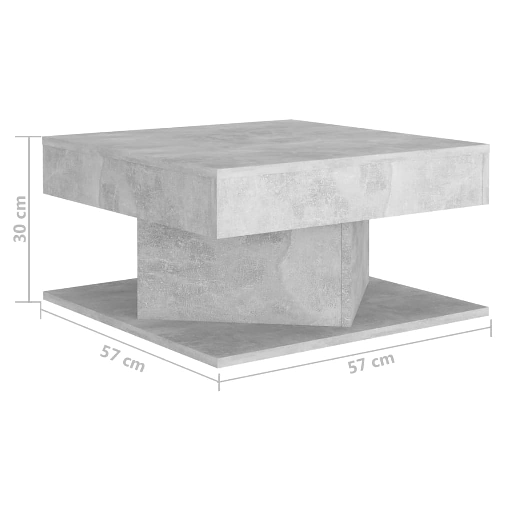 vidaXL Măsuță de cafea, gri beton, 57x57x30 cm, lemn prelucrat vidaXL Măsuță de cafea, gri beton, 57x57x30 cm, lemn prelucrat