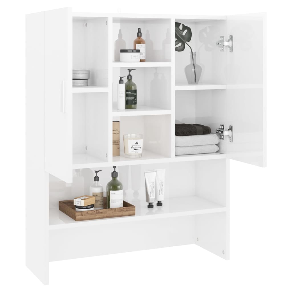 vidaXL Dulap mașină de spălat, alb extralucios, 70,5x25,5x90 cm vidaXL Dulap mașină de spălat, alb extralucios, 70,5x25,5x90 cm