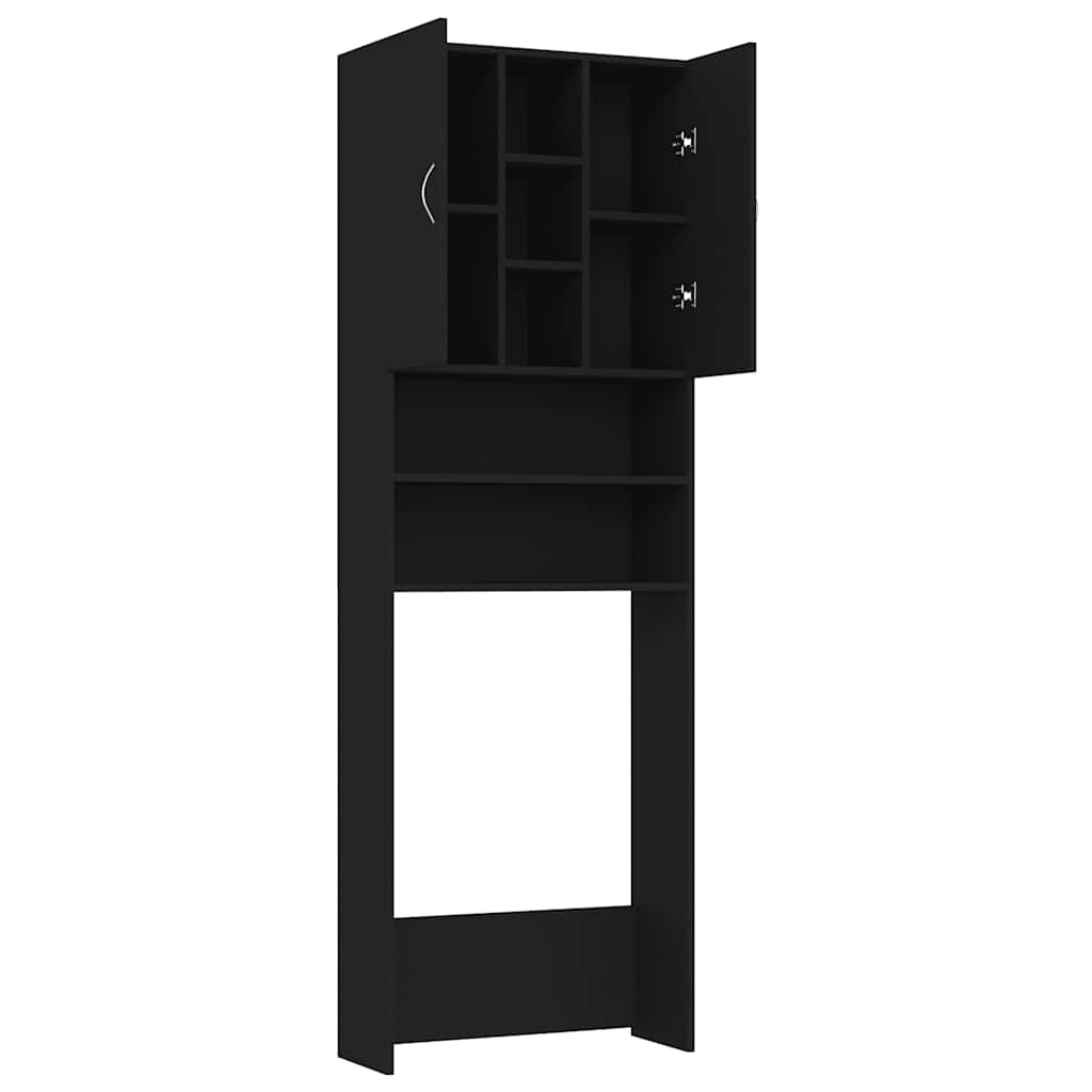 vidaXL Dulap mașina de spălat, negru, 64x25,5x190 cm vidaXL Dulap mașina de spălat, negru, 64x25,5x190 cm