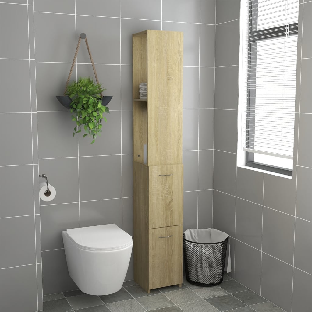 vidaXL Dulap de baie, stejar sonoma, 25x26,5x170 cm, lemn prelucrat vidaXL Dulap de baie, stejar sonoma, 25x26,5x170 cm, lemn prelucrat
