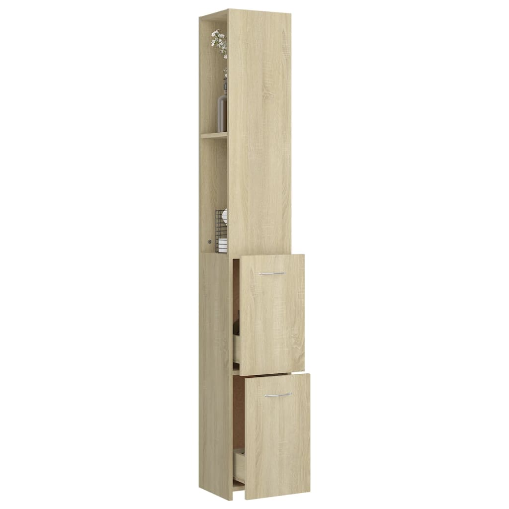 vidaXL Dulap de baie, stejar sonoma, 25x26,5x170 cm, lemn prelucrat vidaXL Dulap de baie, stejar sonoma, 25x26,5x170 cm, lemn prelucrat