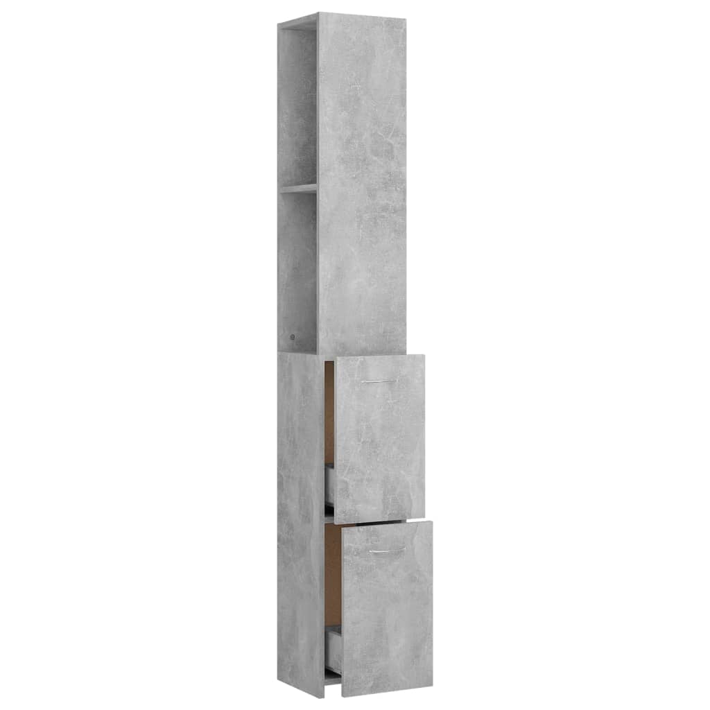 vidaXL Dulap de baie, gri beton, 25x26,5x170 cm, lemn prelucrat
