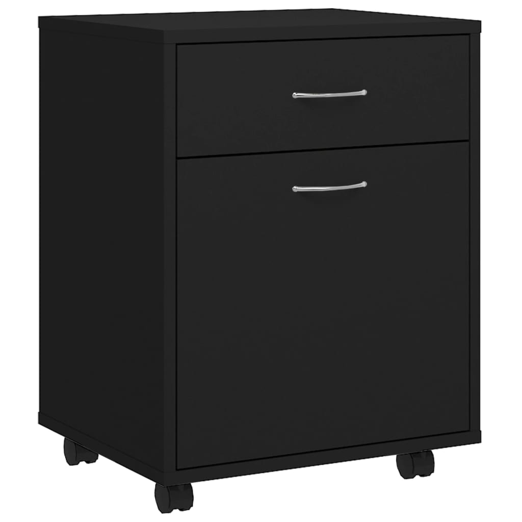 vidaXL Dulap cu roți, negru, 45x38x54 cm, PAL