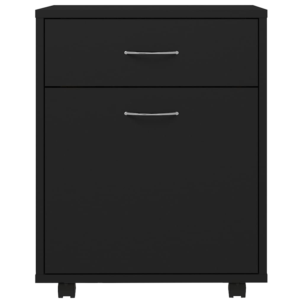 vidaXL Dulap cu roți, negru, 45x38x54 cm, PAL