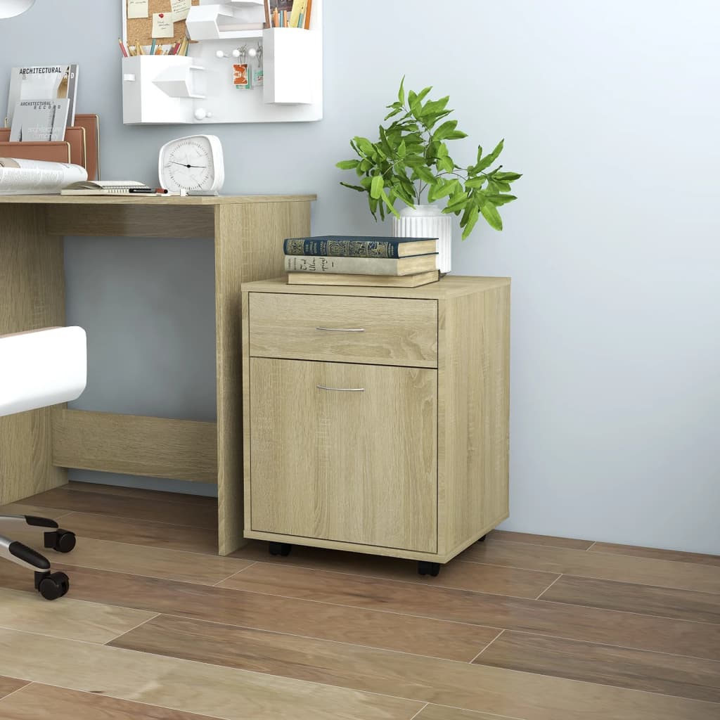vidaXL Dulap cu roți, stejar sonoma, 45x38x54 cm, PAL vidaXL Dulap cu roți, stejar sonoma, 45x38x54 cm, PAL