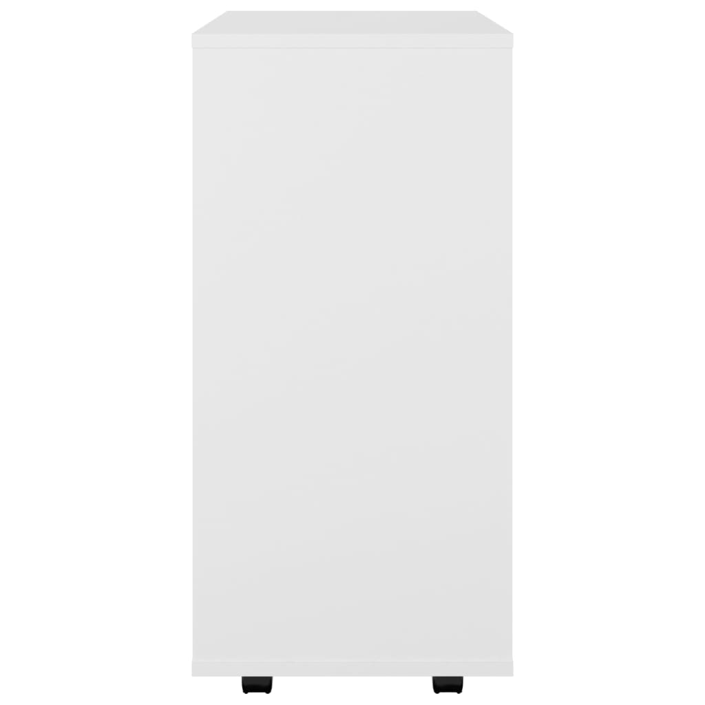 vidaXL Dulap cu roți, alb, 60x35x75 cm, PAL