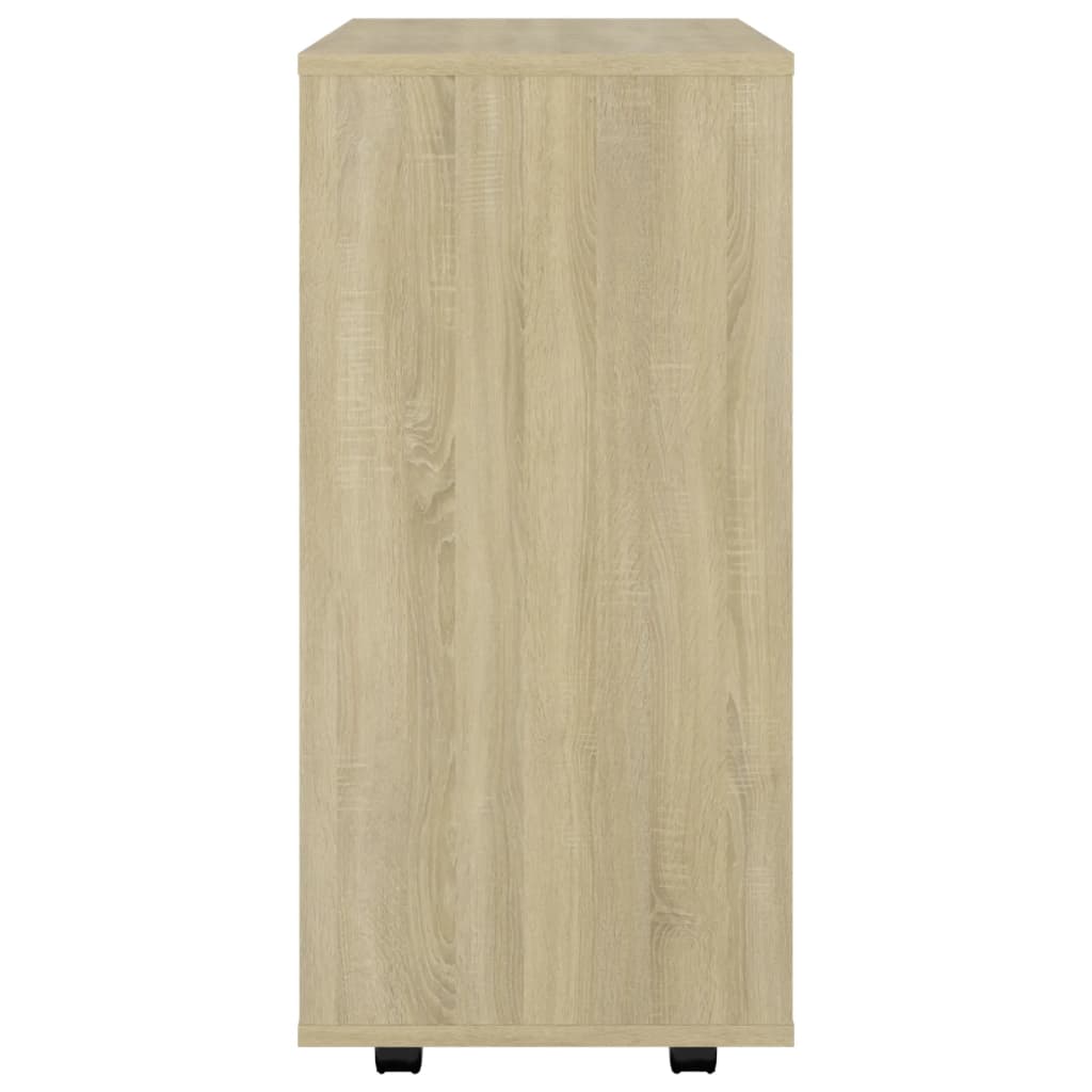 vidaXL Dulap cu roți, stejar sonoma, 60x35x75 cm, lemn prelucrat