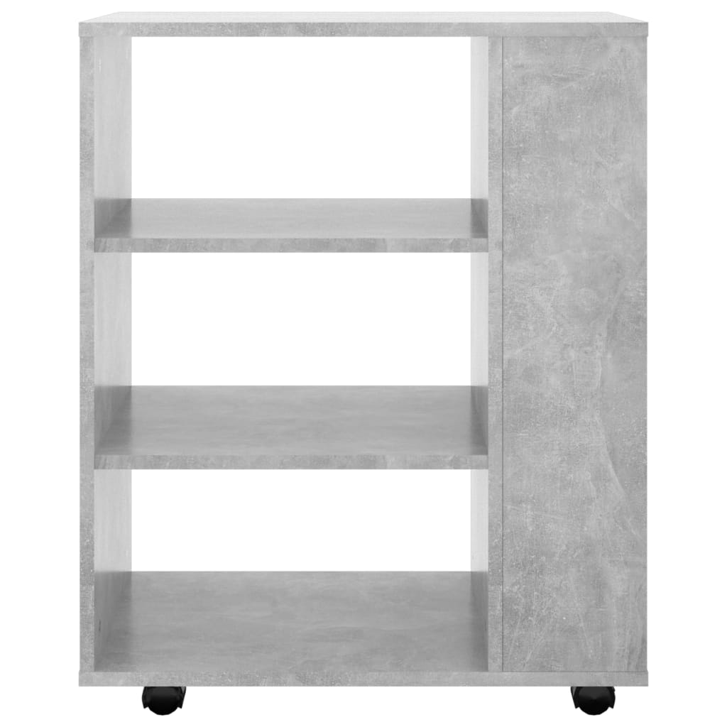 vidaXL Dulap cu roți, gri beton, 60x35x75 cm, lemn prelucrat