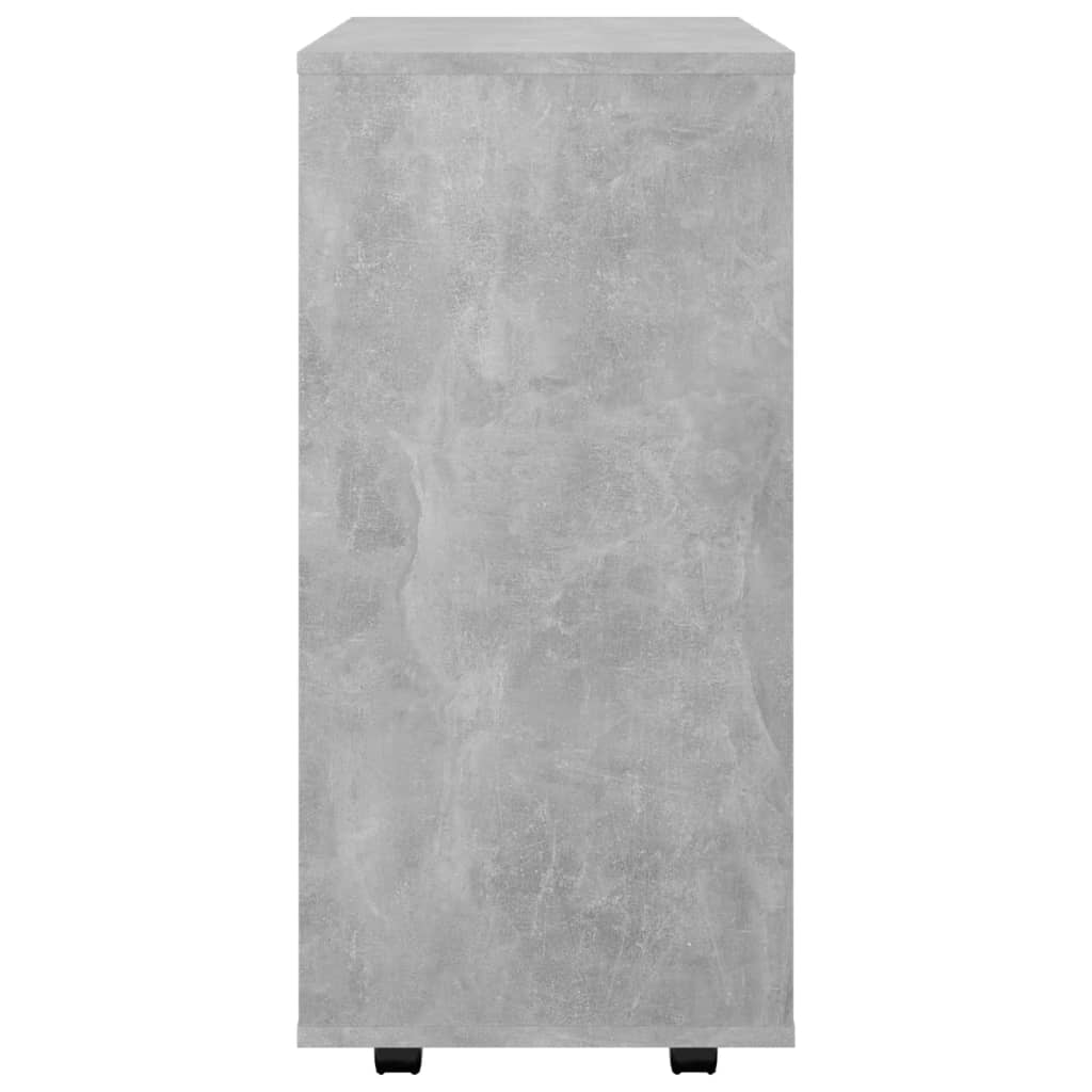 vidaXL Dulap cu roți, gri beton, 60x35x75 cm, lemn prelucrat
