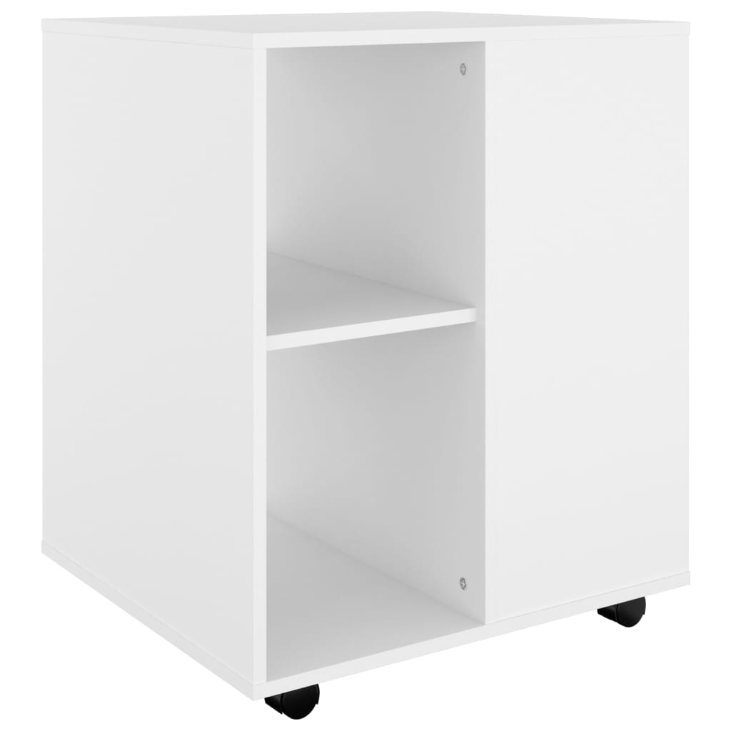 vidaXL Dulap cu roți, alb, 60x53x72 cm, lemn prelucrat vidaXL Dulap cu roți, alb, 60x53x72 cm, lemn prelucrat