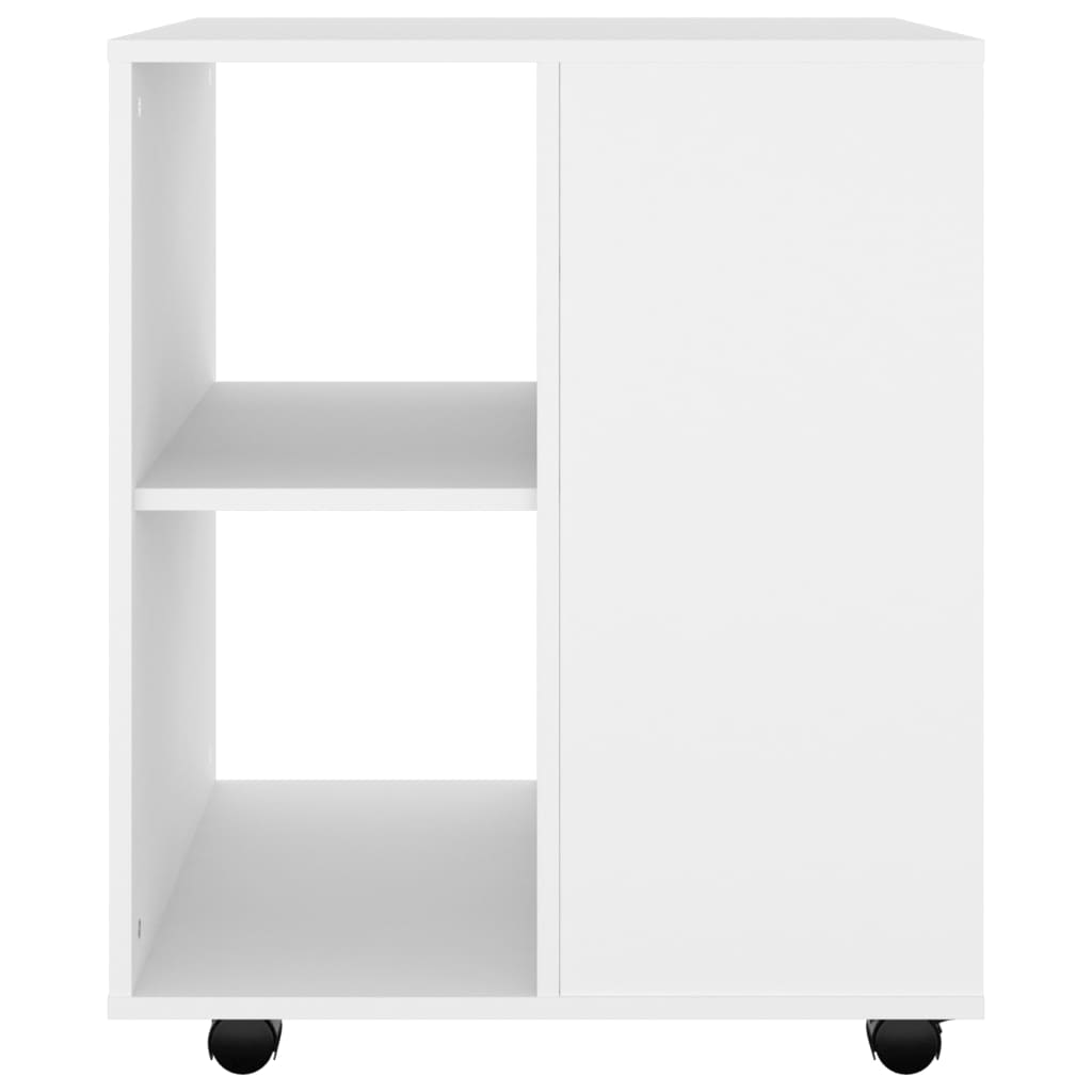 vidaXL Dulap cu roți, alb, 60x53x72 cm, lemn prelucrat vidaXL Dulap cu roți, alb, 60x53x72 cm, lemn prelucrat