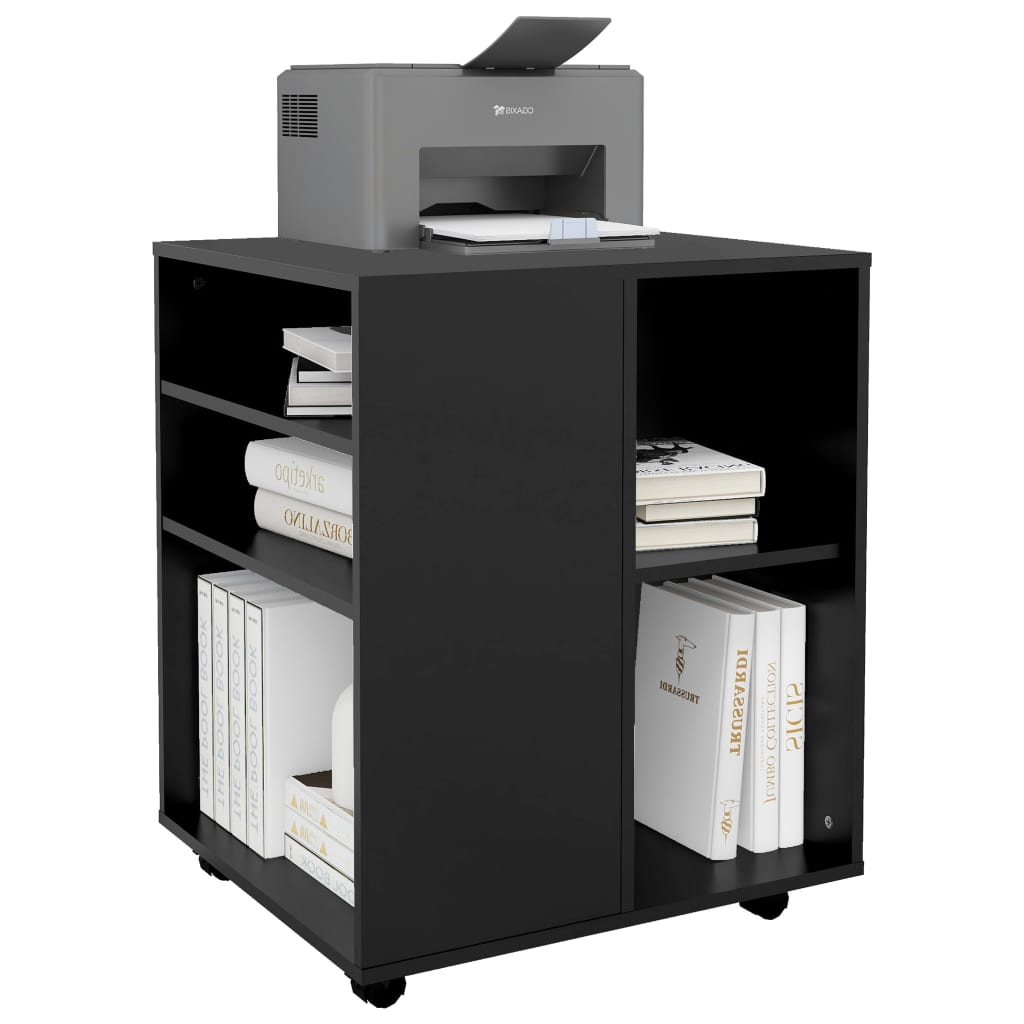 vidaXL Dulap cu roți, negru, 60x53x72 cm, PAL vidaXL Dulap cu roți, negru, 60x53x72 cm, PAL