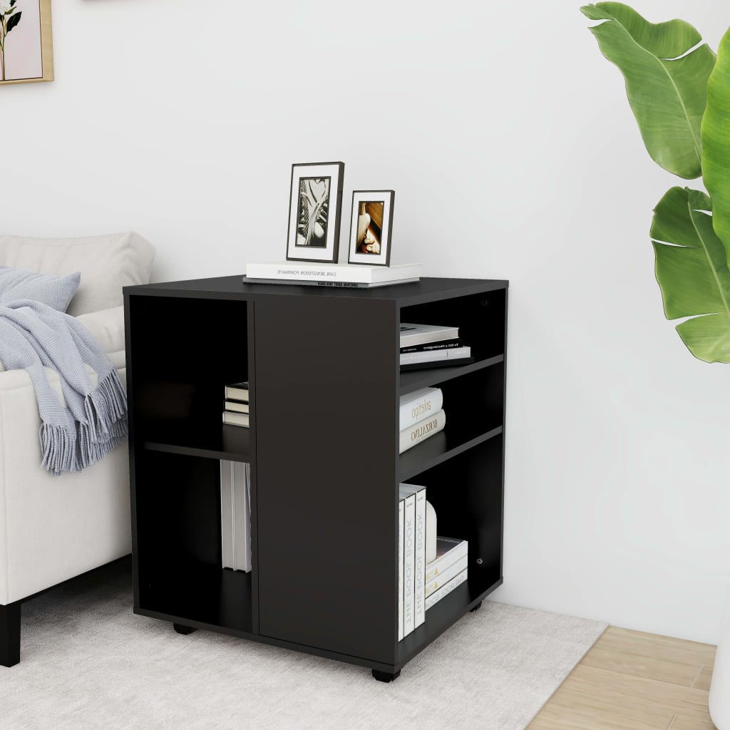 vidaXL Dulap cu roți, negru, 60x53x72 cm, PAL vidaXL Dulap cu roți, negru, 60x53x72 cm, PAL