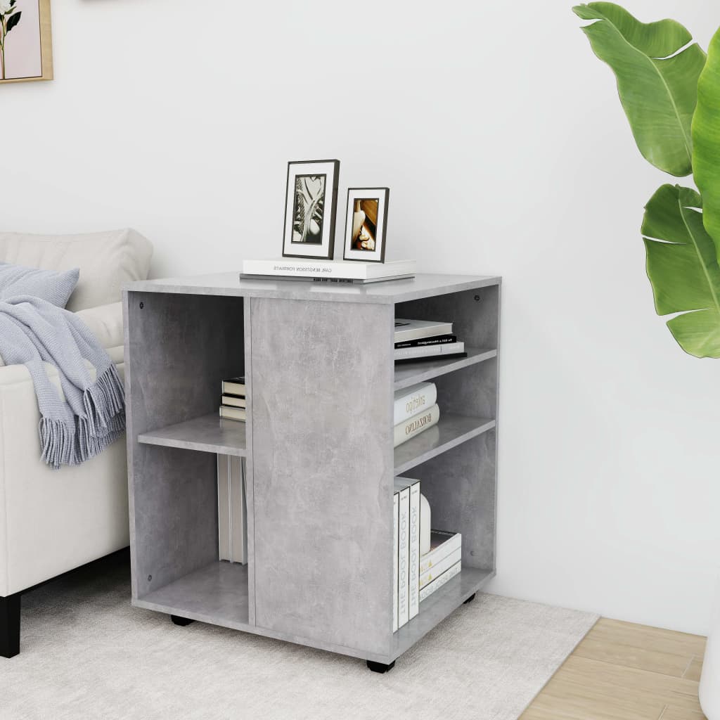 vidaXL Dulap cu roți, gri beton, 60x53x72 cm, PAL vidaXL Dulap cu roți, gri beton, 60x53x72 cm, PAL