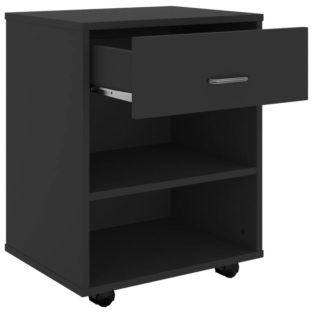 vidaXL Dulap cu roți, negru, 46x36x59 cm, PAL