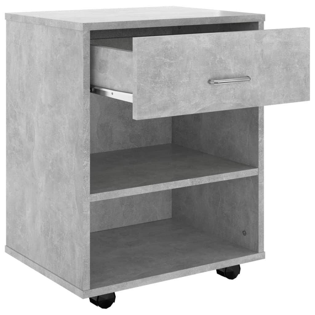 vidaXL Dulap cu roți, gri beton, 46x36x59 cm, PAL