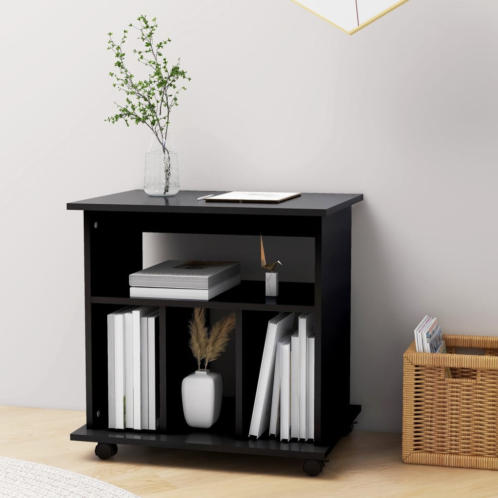 vidaXL Dulap cu roți, negru, 60x45x60 cm, PAL