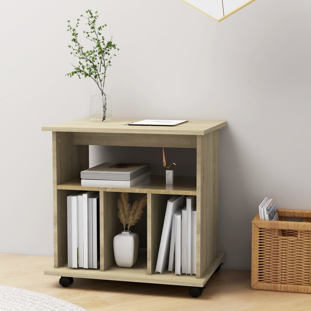 vidaXL Dulap cu roți, stejar sonoma, 60x45x60 cm, lemn prelucrat vidaXL Dulap cu roți, stejar sonoma, 60x45x60 cm, lemn prelucrat