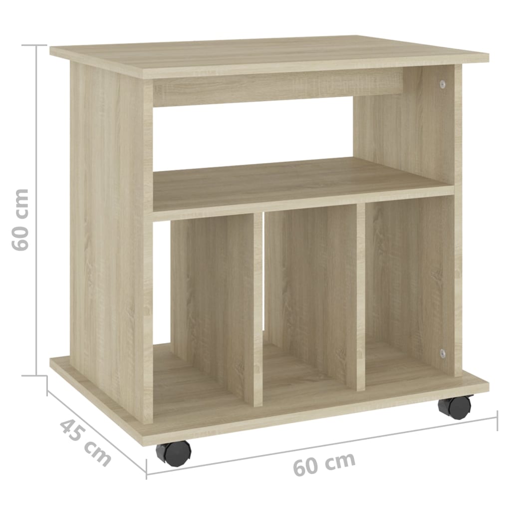 vidaXL Dulap cu roți, stejar sonoma, 60x45x60 cm, lemn prelucrat vidaXL Dulap cu roți, stejar sonoma, 60x45x60 cm, lemn prelucrat