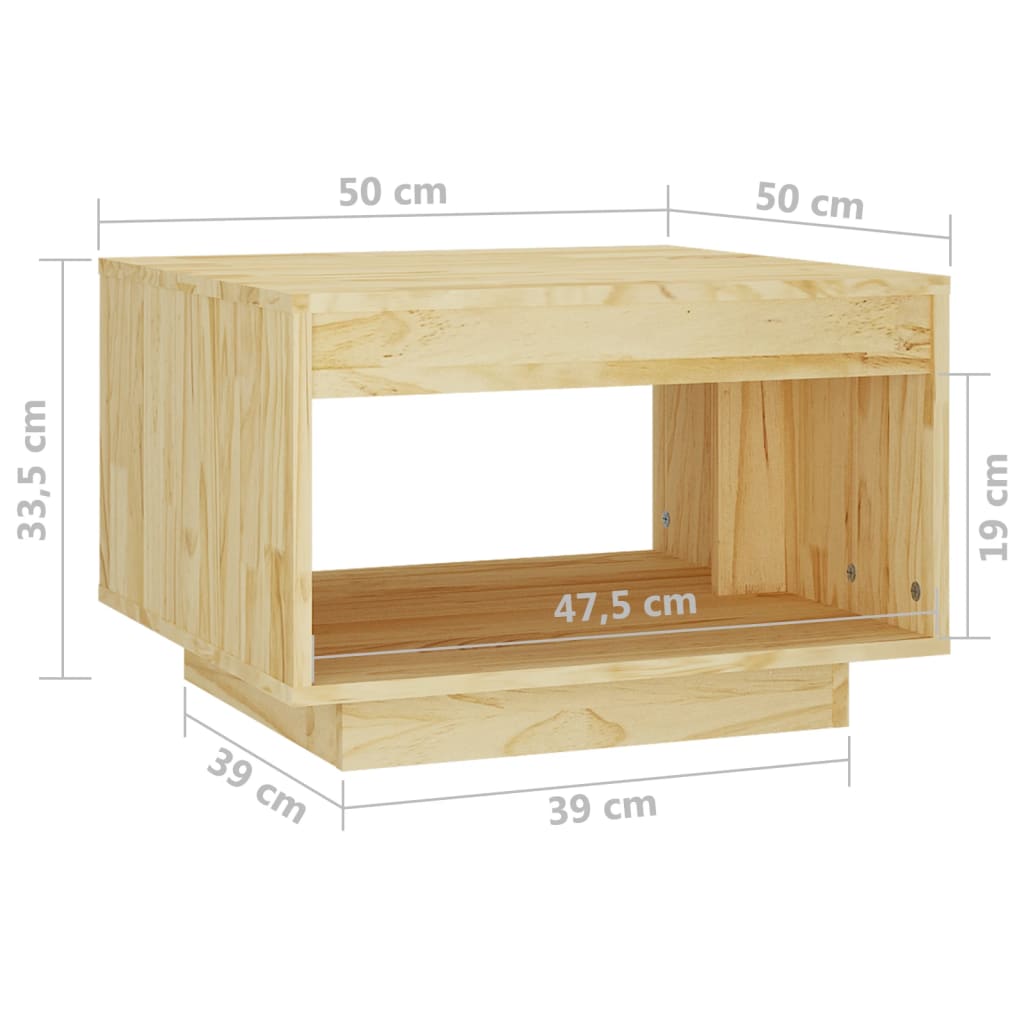 vidaXL Măsuță de cafea, 50x50x33,5 cm, lemn masiv de pin vidaXL Măsuță de cafea, 50x50x33,5 cm, lemn masiv de pin