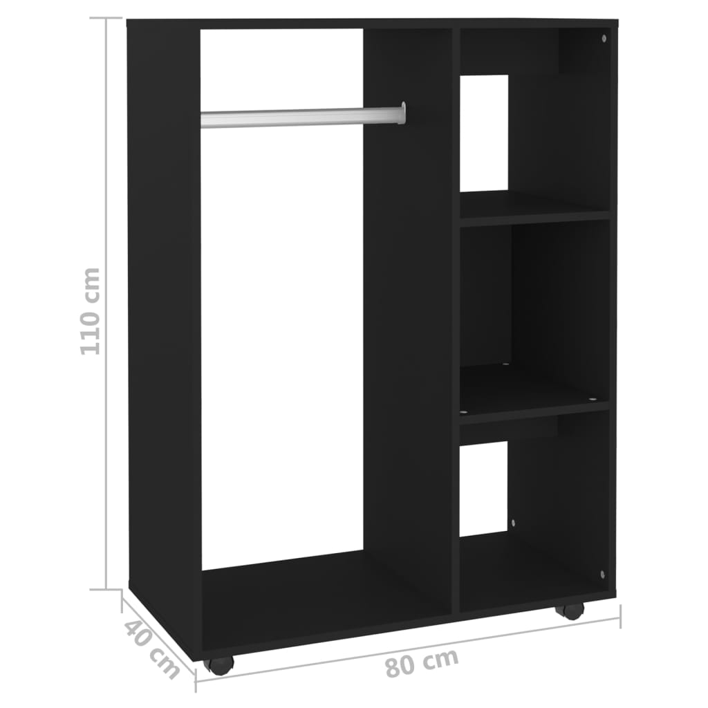 vidaXL Șifonier, negru, 80x40x110 cm, PAL vidaXL Șifonier, negru, 80x40x110 cm, PAL