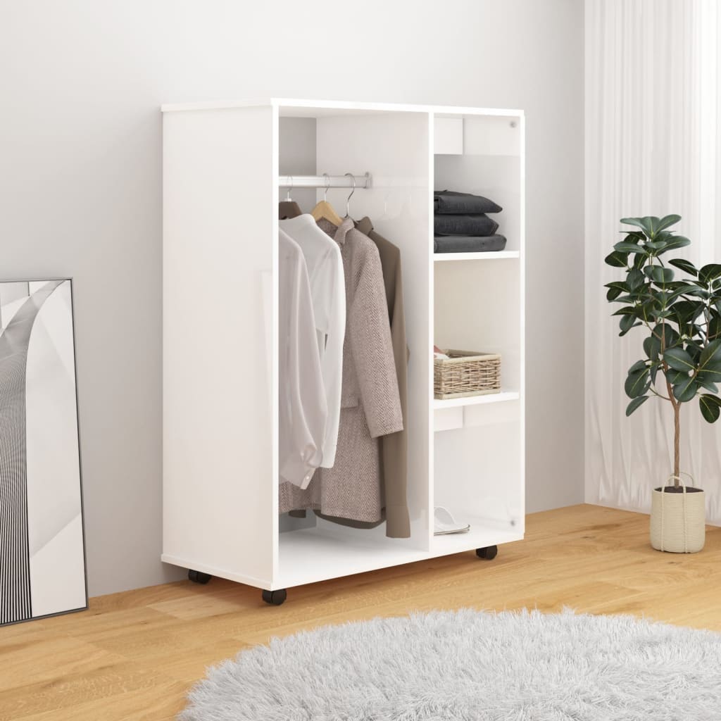 vidaXL Șifonier, alb extralucios, 80x40x110 cm, PAL vidaXL Șifonier, alb extralucios, 80x40x110 cm, PAL
