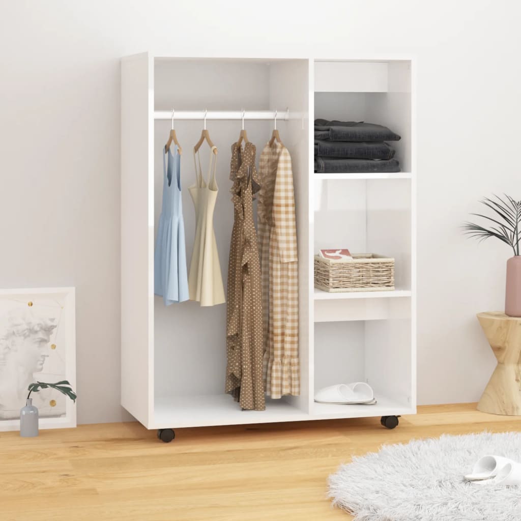 vidaXL Șifonier, alb extralucios, 80x40x110 cm, PAL vidaXL Șifonier, alb extralucios, 80x40x110 cm, PAL